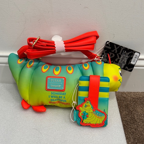 Loungefly Handbags - Loungefly Pixar bugs life heimlich crossbody bag & card holder wallet NWT